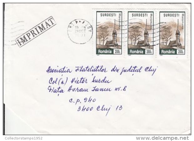 67388- WOODEN CHURCH FROM MARAMURES, STAMPS ON COVER, 2001, ROMANIA - Cartas & Documentos