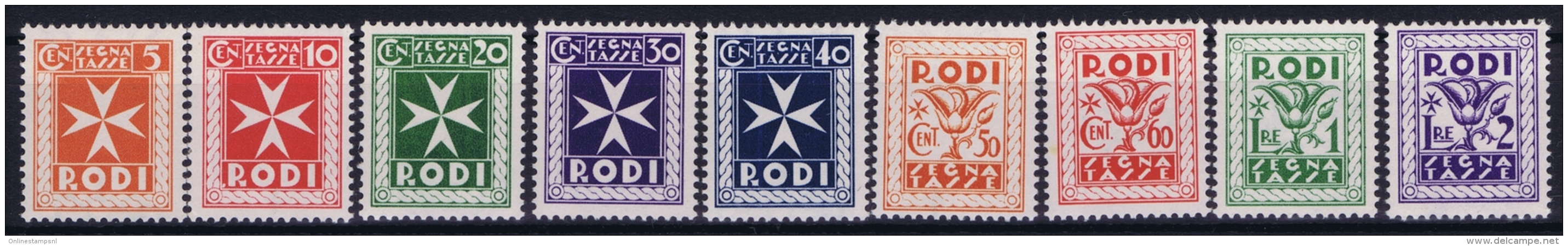 Rodi Segnatasse  Sa 1 - 9   Mi  1 - 9 Postfrisch/neuf Sans Charniere /MNH/** - Ägäis (Rodi)