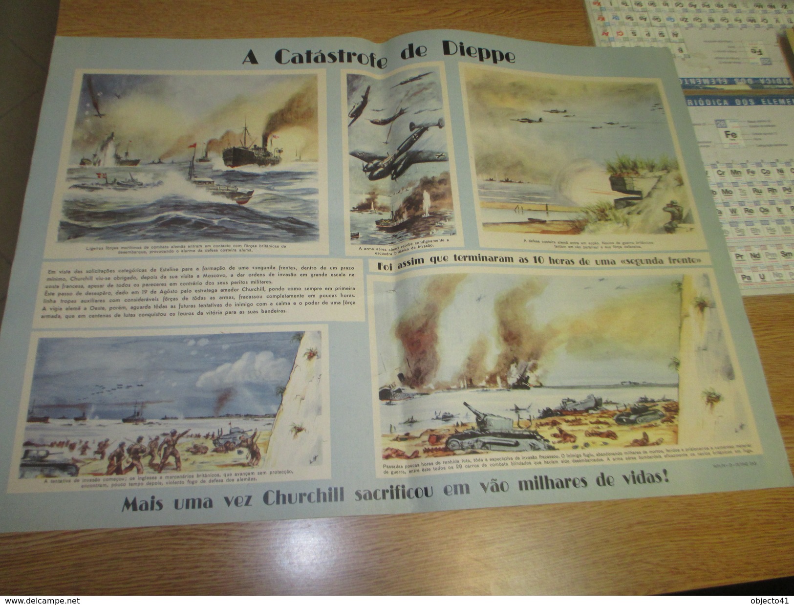 Poster Affiche WWII Deuxieme Guerre Mondiale France Canada UK Germany Dieppe Battle - Afiches