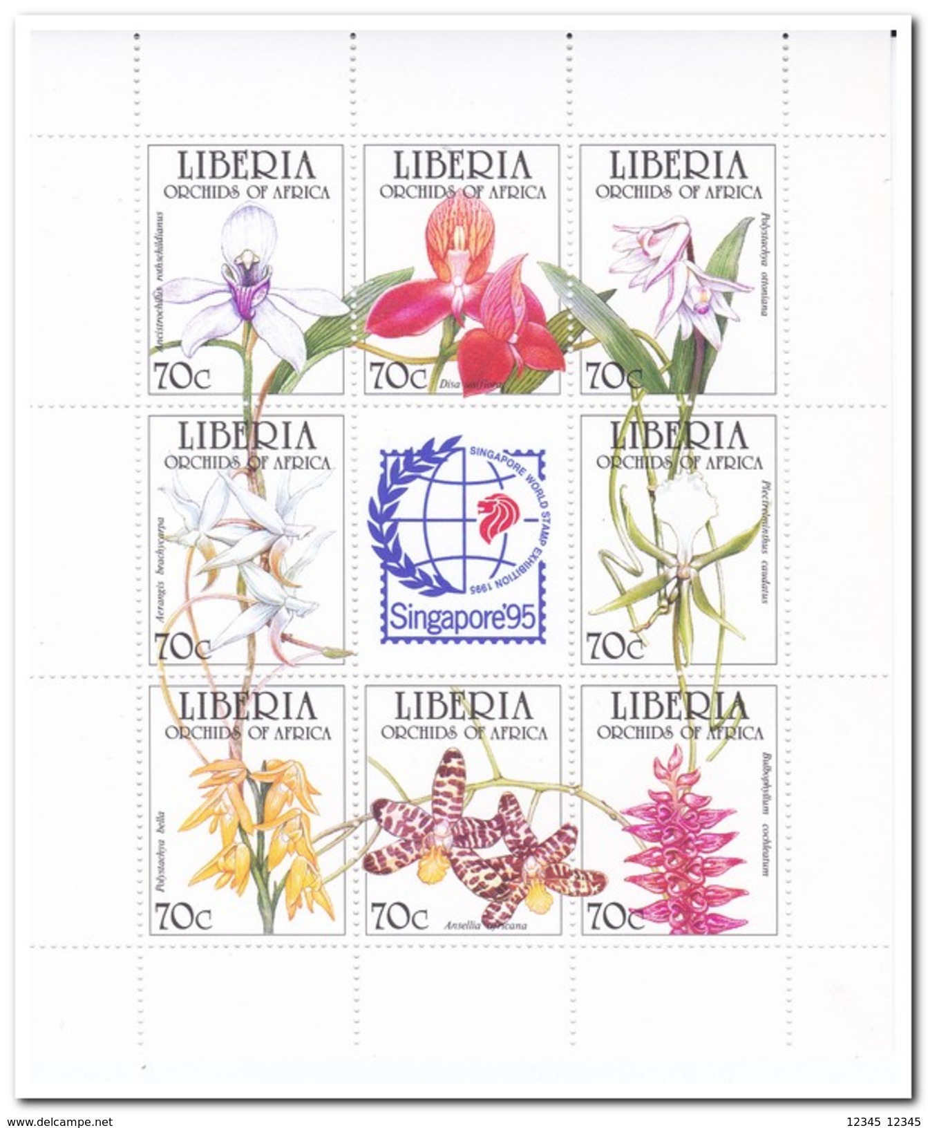 Liberië 1995, Postfris MNH, Flowers, Orchids - Liberia