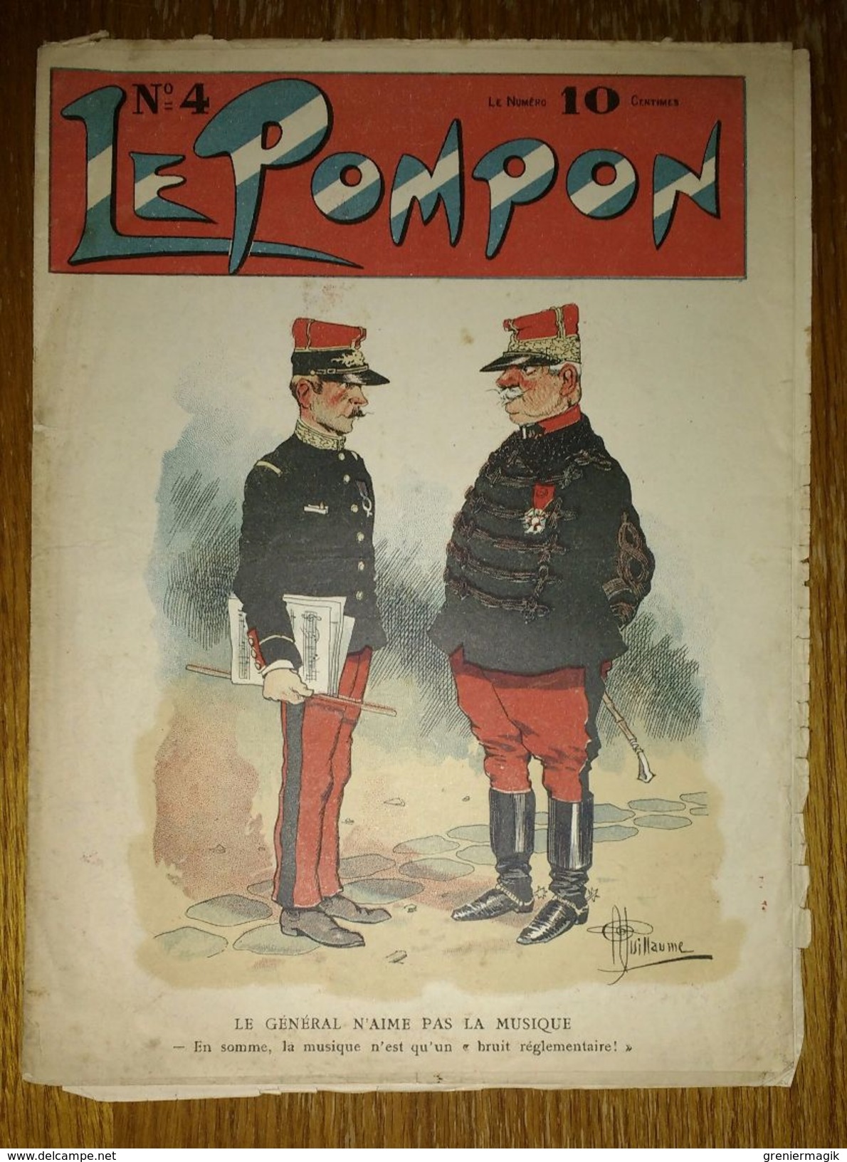 Journal LE POMPON N°4 Du 10/03/1901 Albert Guillaume - Grass-Mick - E. Tap - Valerane - Thomen - Pezilla - Nuk ... - Humour