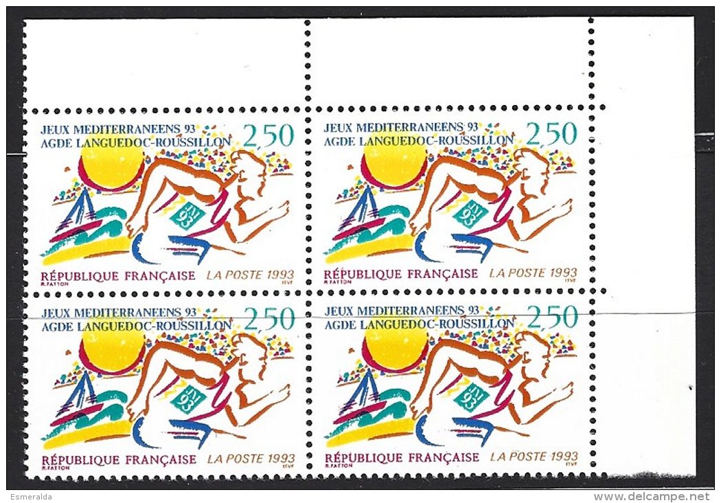 Yv 2795 Bloc De 4 ** Jeux Méditerranéens ,coureur En Action - Unused Stamps