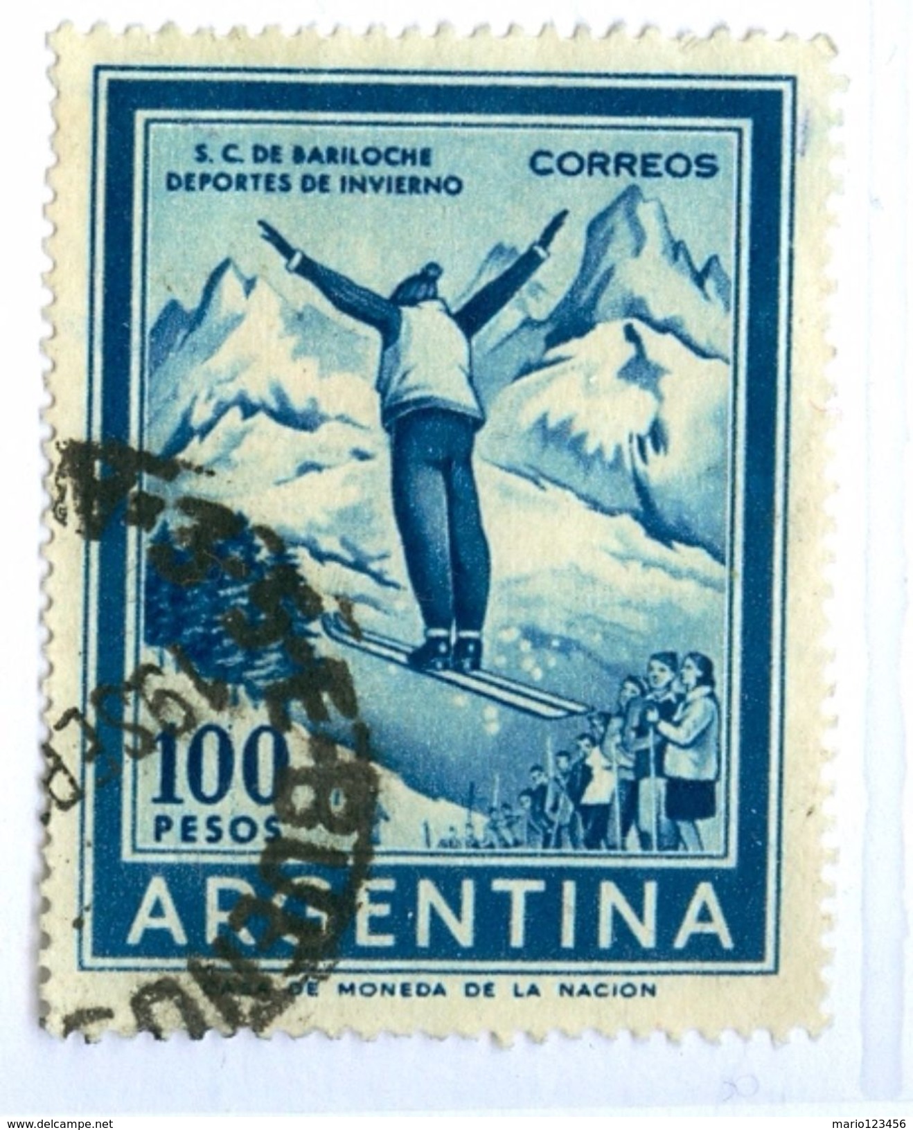 ARGENTINA, SPORT, SKI, 1961, FRANCOBOLLI USATI Scott 704 - Usati