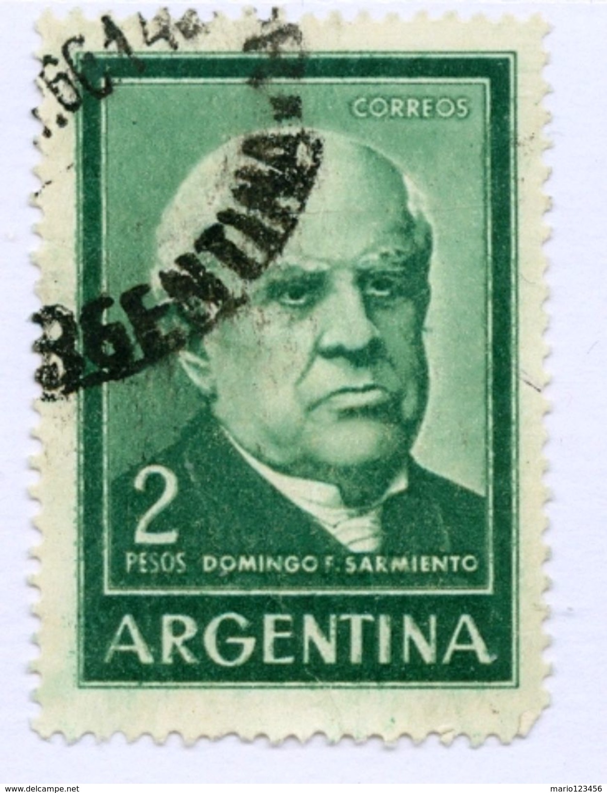 ARGENTINA, COMMEMORATIVO, DOMINGO SARMIENTO, FOTOGRAFIA, FOTOGRAVURE, 1962, FRANCOBOLLI USATI Y T 662  Scott 742 - Usati