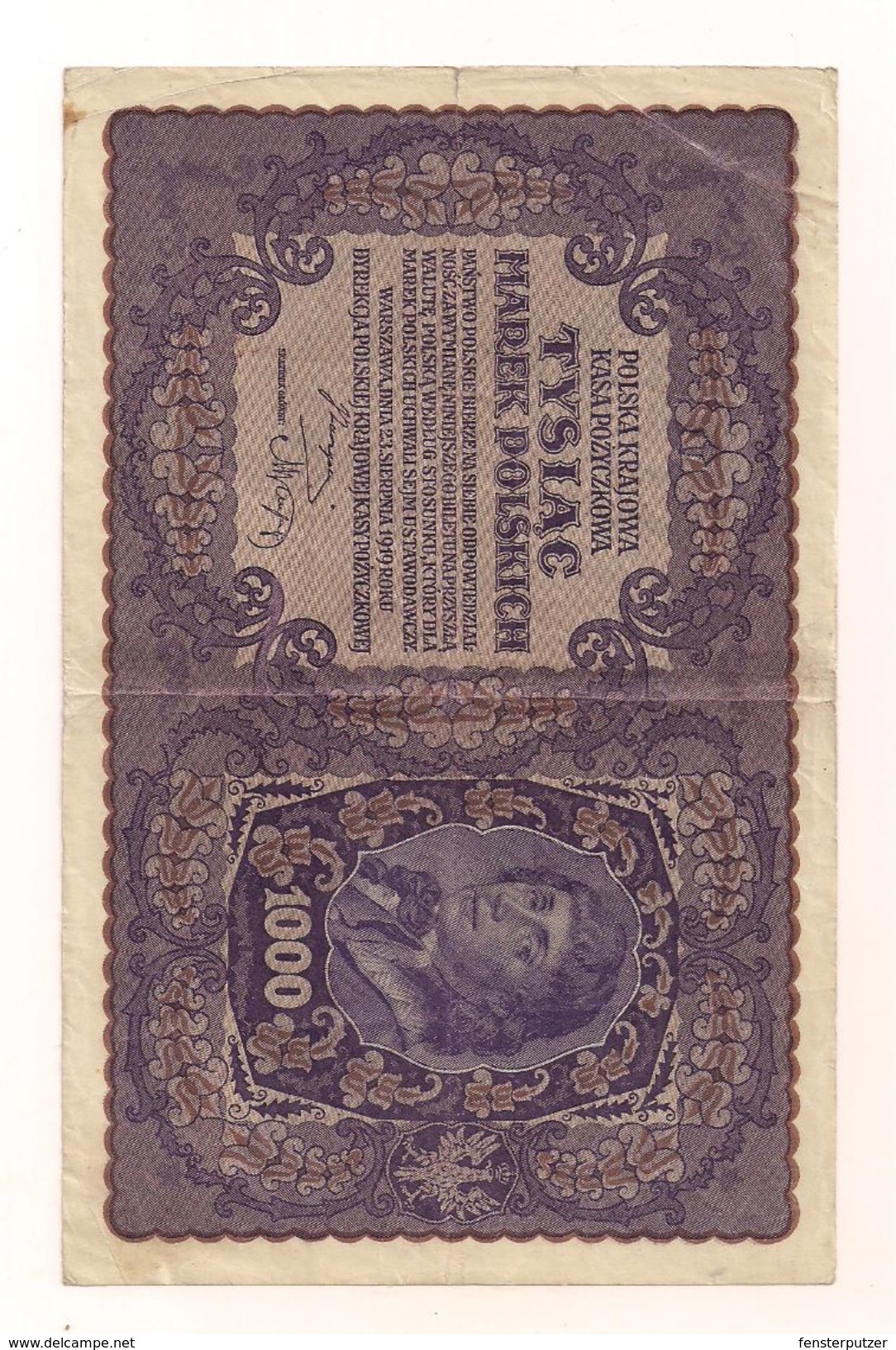 1 Gebrauchte Banknote Laut Abbildung 1.000 Marek 23.8.1919 - Poland