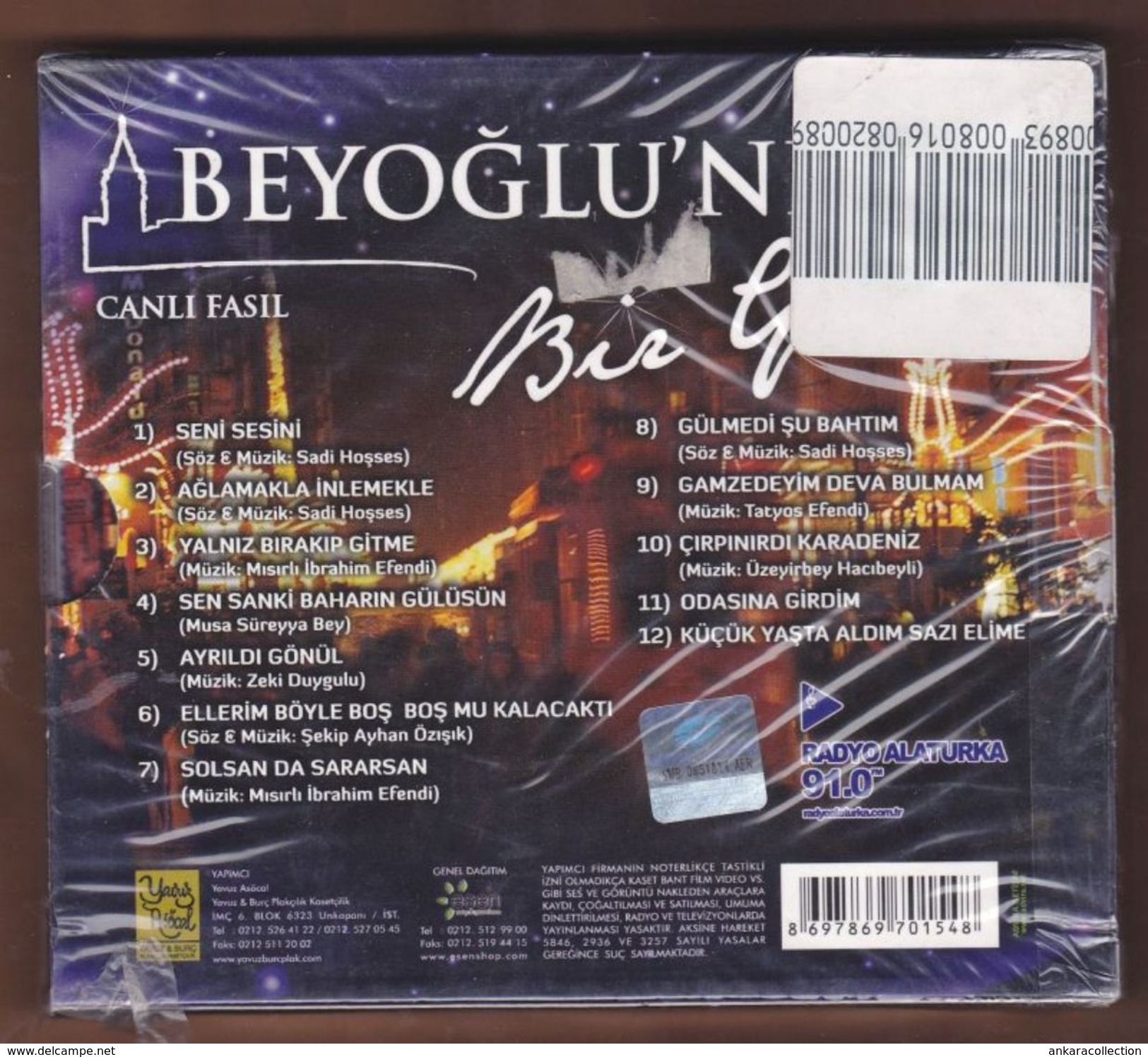 AC -  Beyoğlu'nda Binbir Gece 2 Unforgettable Songs Of The Best Turkish Composers BRAND NEW TURKISH MUSIC CD - World Music