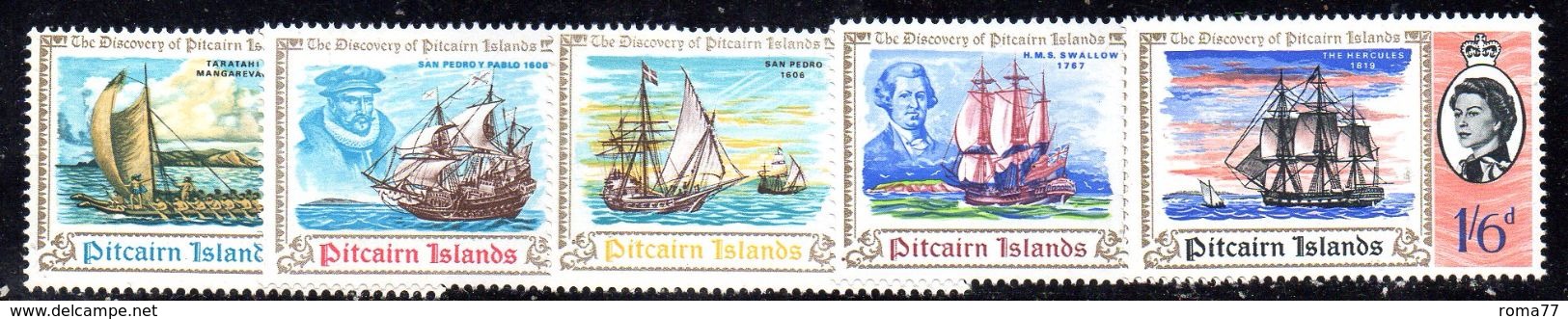 XP3657 - PITCAIRN 1967 , Yvert N. 66/70   ***  CARTERET - Pitcairninsel