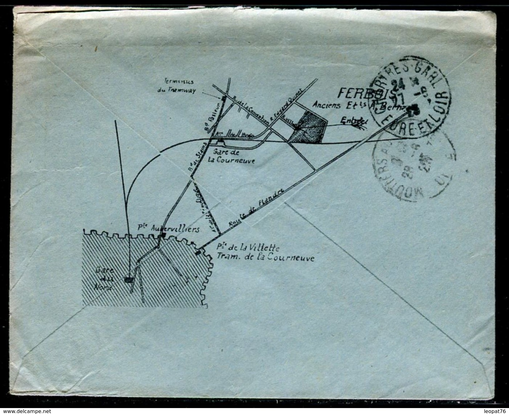 France - Enveloppe Commerciale De La Courneuve Pour Moutiers Au Perche En 1925 - Ref N 259 - 1921-1960: Période Moderne