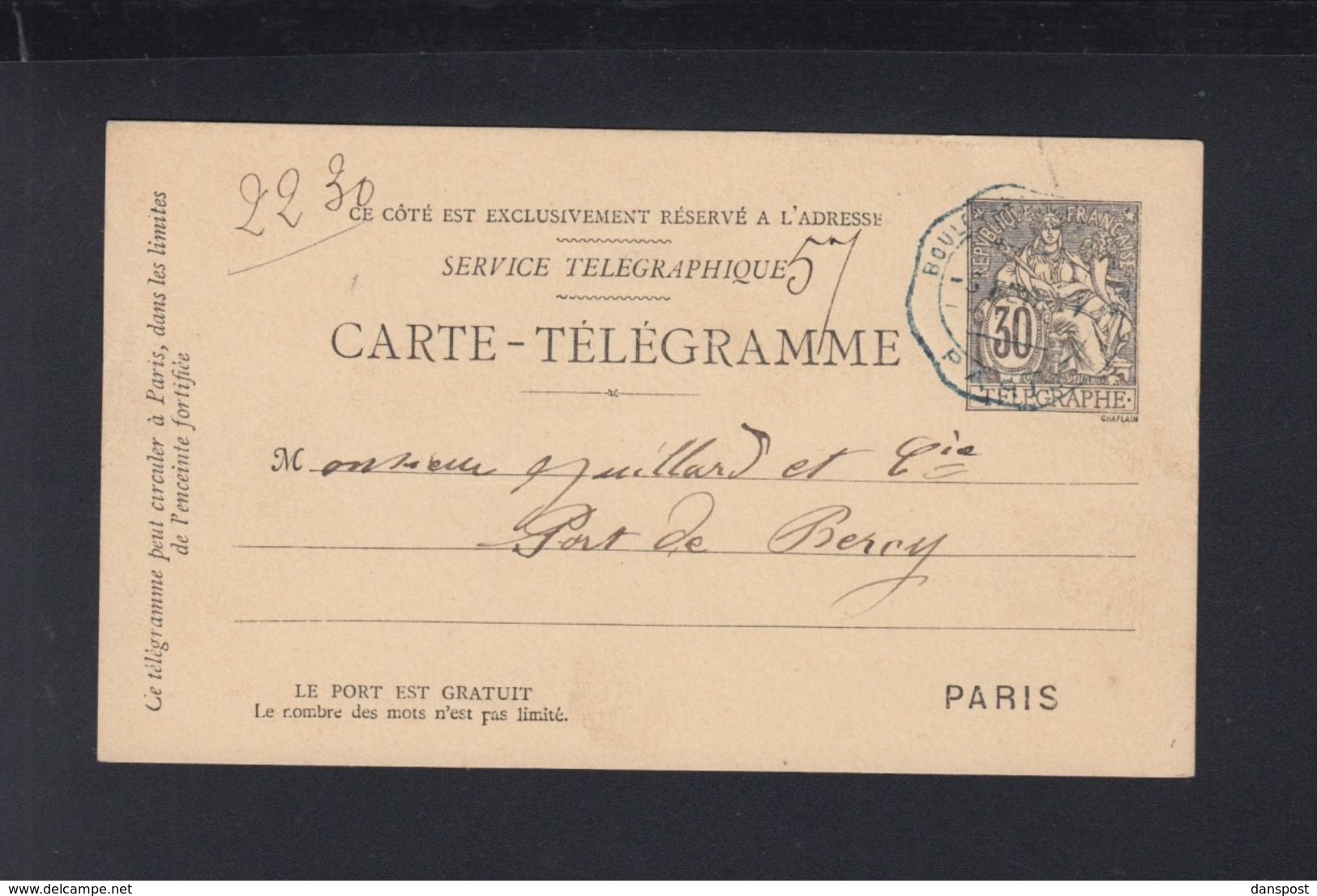 Carte Telegramme Paris - Neumáticos
