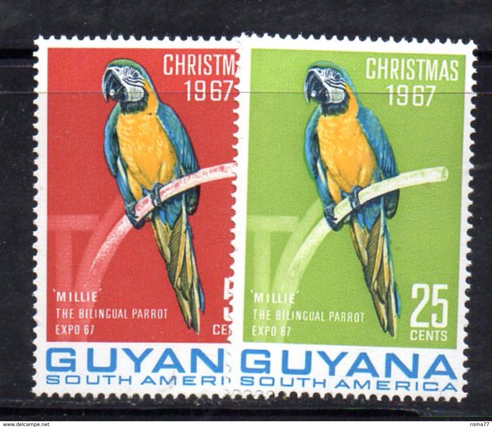 XP3659 - GUYANA 1967 , Yvert N. 258/259   ***  NATALE - PAPPAGALLO - Guiana (1966-...)