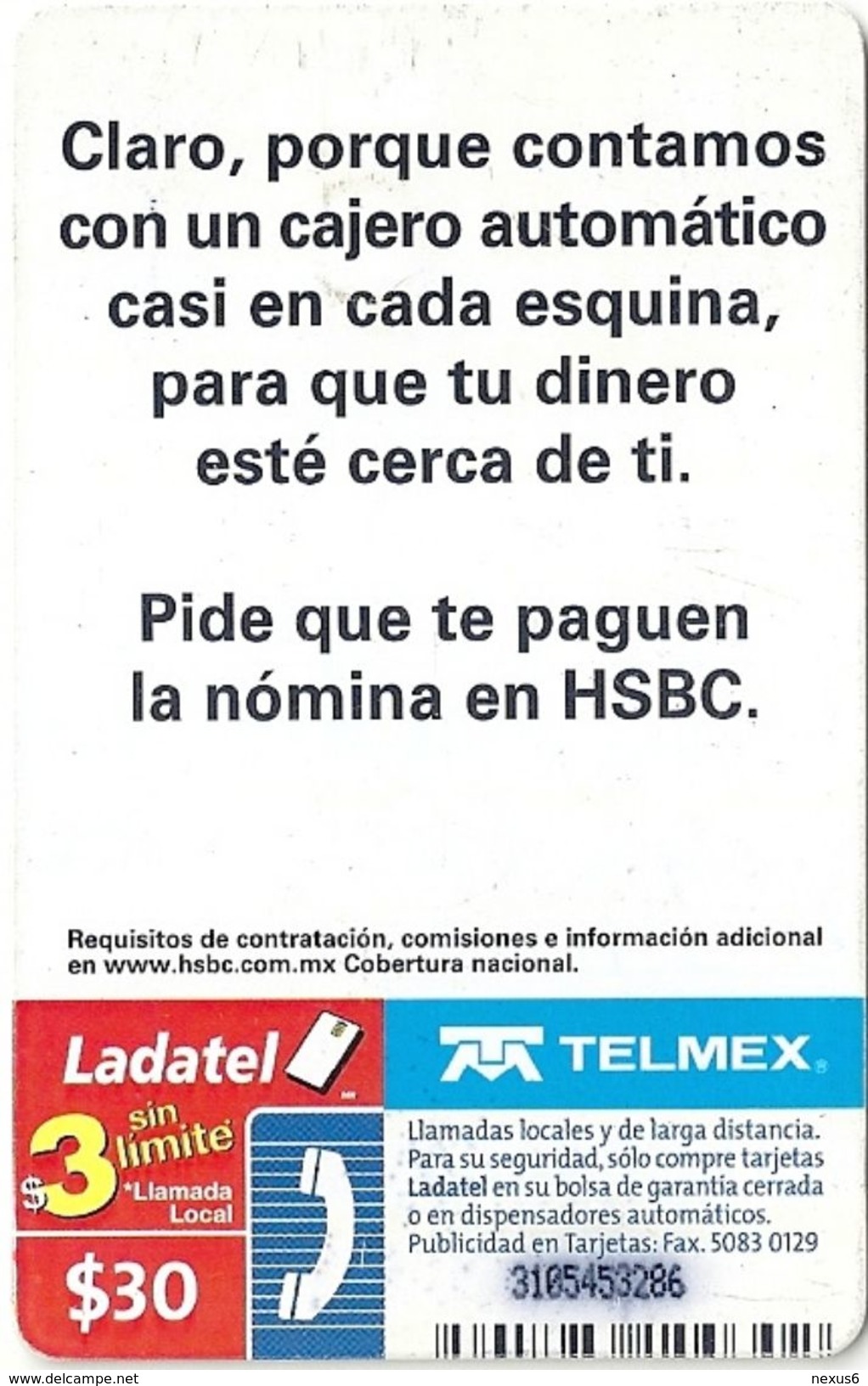 Mexico - Ladatel - En El Monterrey Tu Dinero Esta Cerca - P-2180b (GD10) - 30$, 11.2008, Used - Mexiko