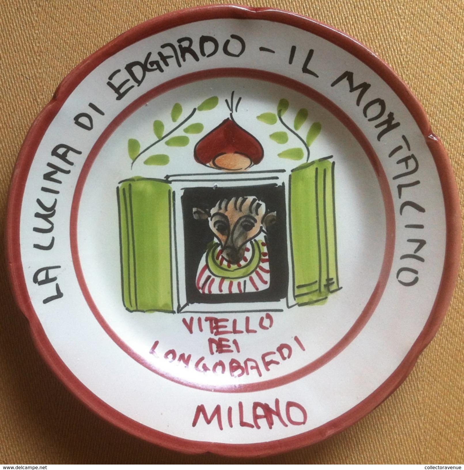 Piatto Buon Ricordo - Milano - Edgardo Montalcino - Vitello Dei Longobardi - N83 - Oggetti 'Ricordo Di'