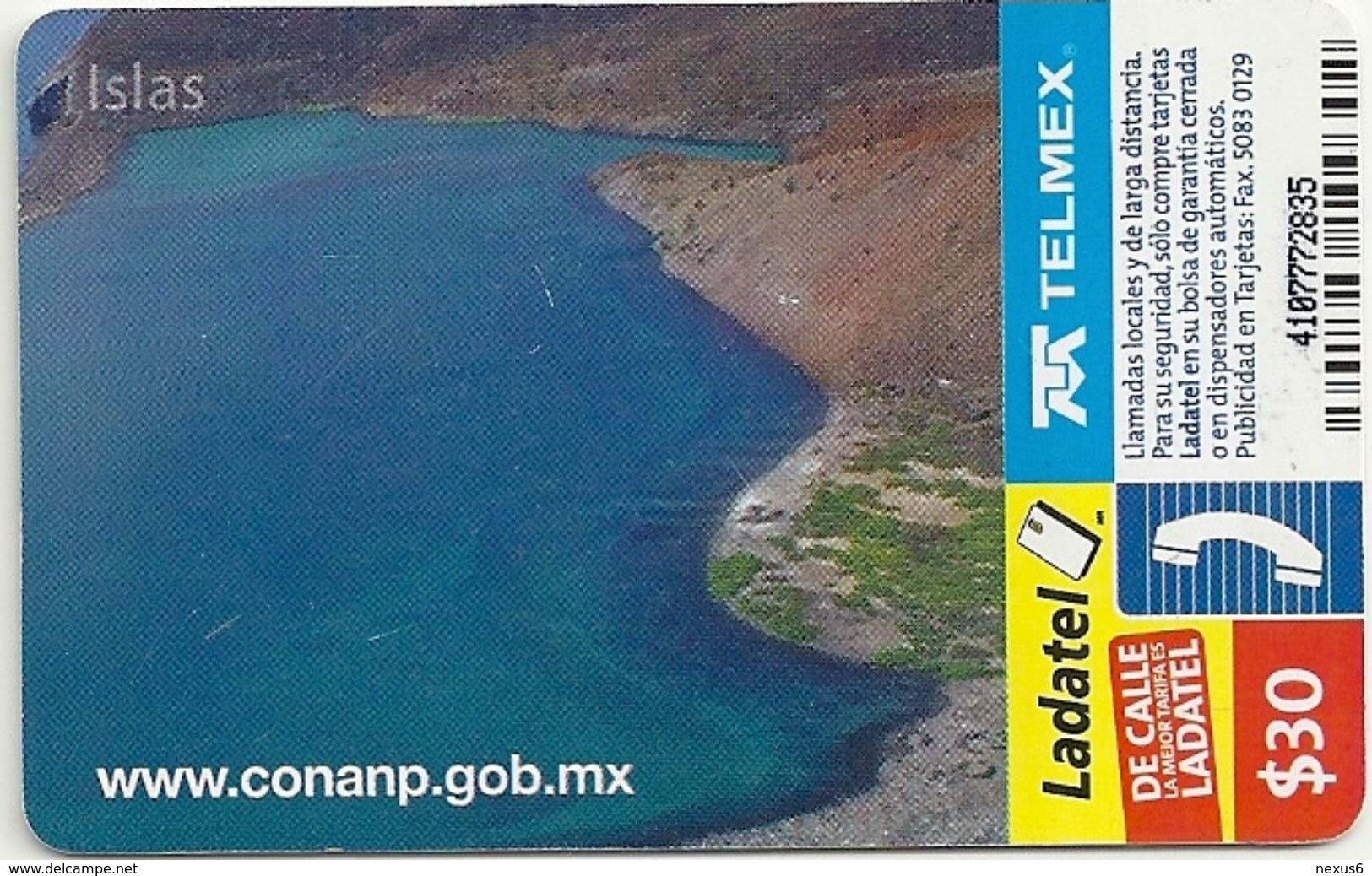 Mexico - Ladatel - Conanp - Islas - P-1913 - 30$, 01.2007, Used - Mexico