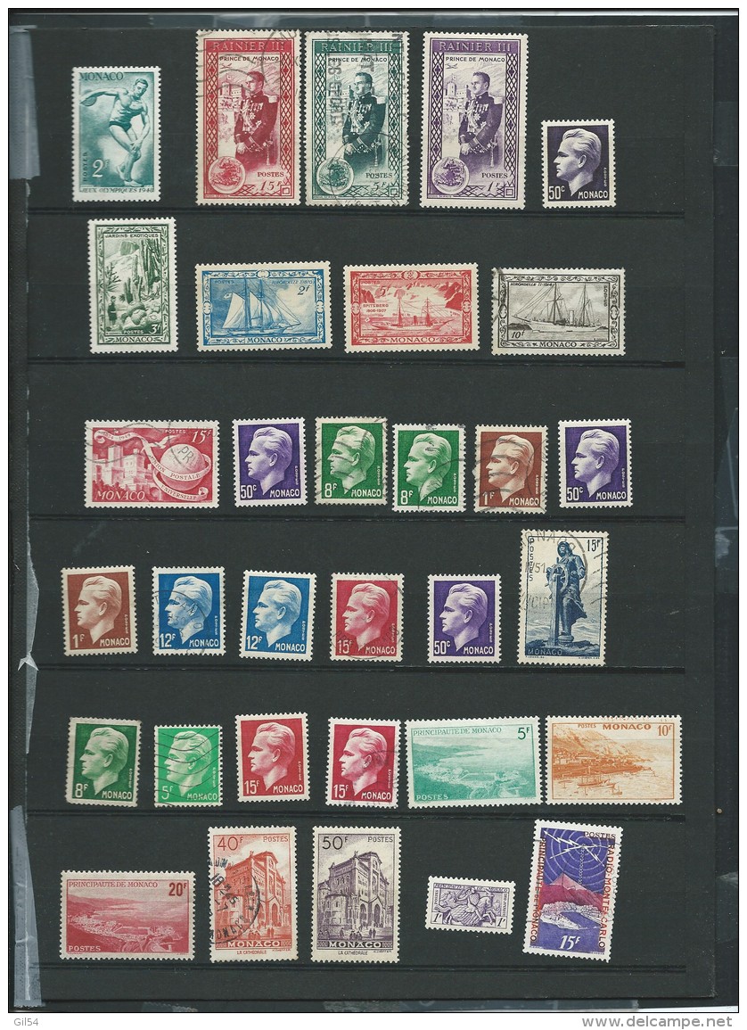 Lot De 28 Timbres De Monaco Des Annees 1940 à 1950 , Tout état  -  Ad327 - Altri & Non Classificati