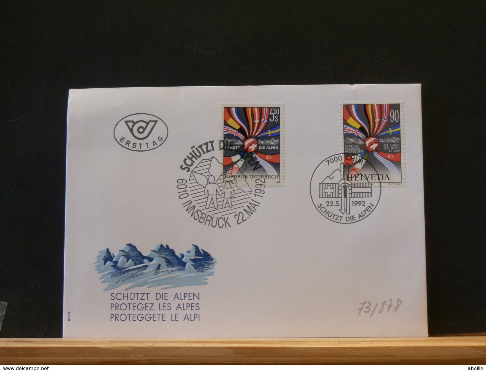 73/878   FDC  SUISSE/AUTRICHE - Joint Issues