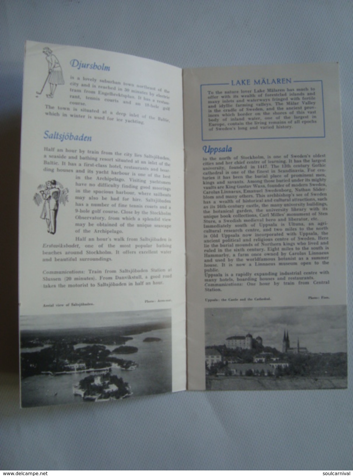 SWEDEN. SURROUNDINGS OF STOCKHOLM - SVERIGE, 1949. 16 PAGES. B/W PHOTOS. - Tourism Brochures