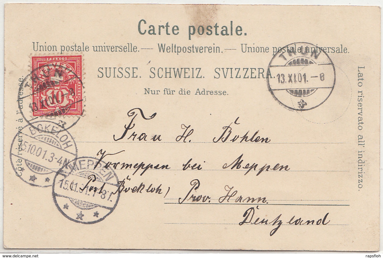 Litho Gruss Aus Thun BE Bern 1901 - Berne