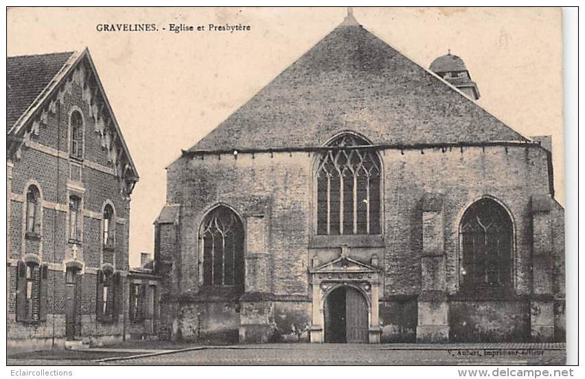 Gravelines      59        Eglise Et Presbytère             (Décollée Voir Scan) - Gravelines