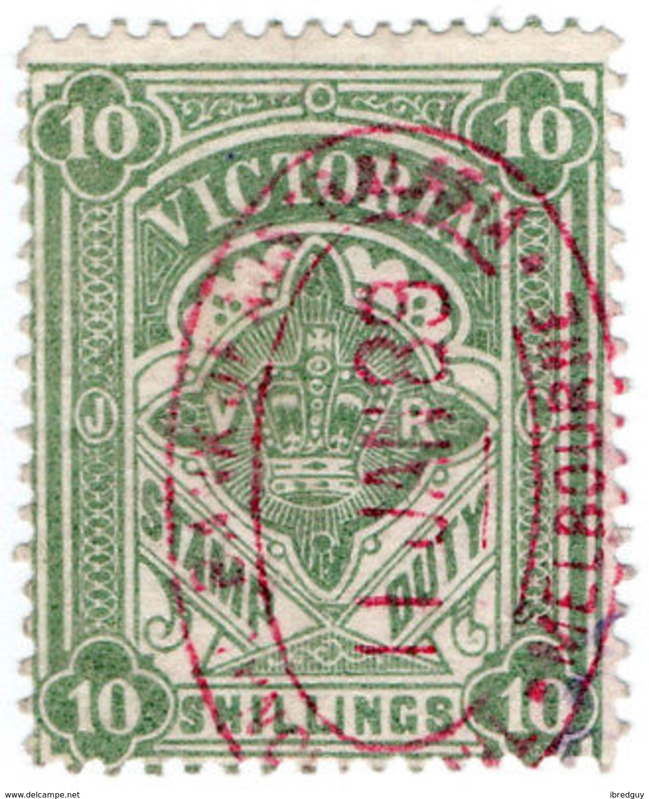 (I.B) Australia - Victoria Revenue : Stamp Duty 10/- - Other & Unclassified