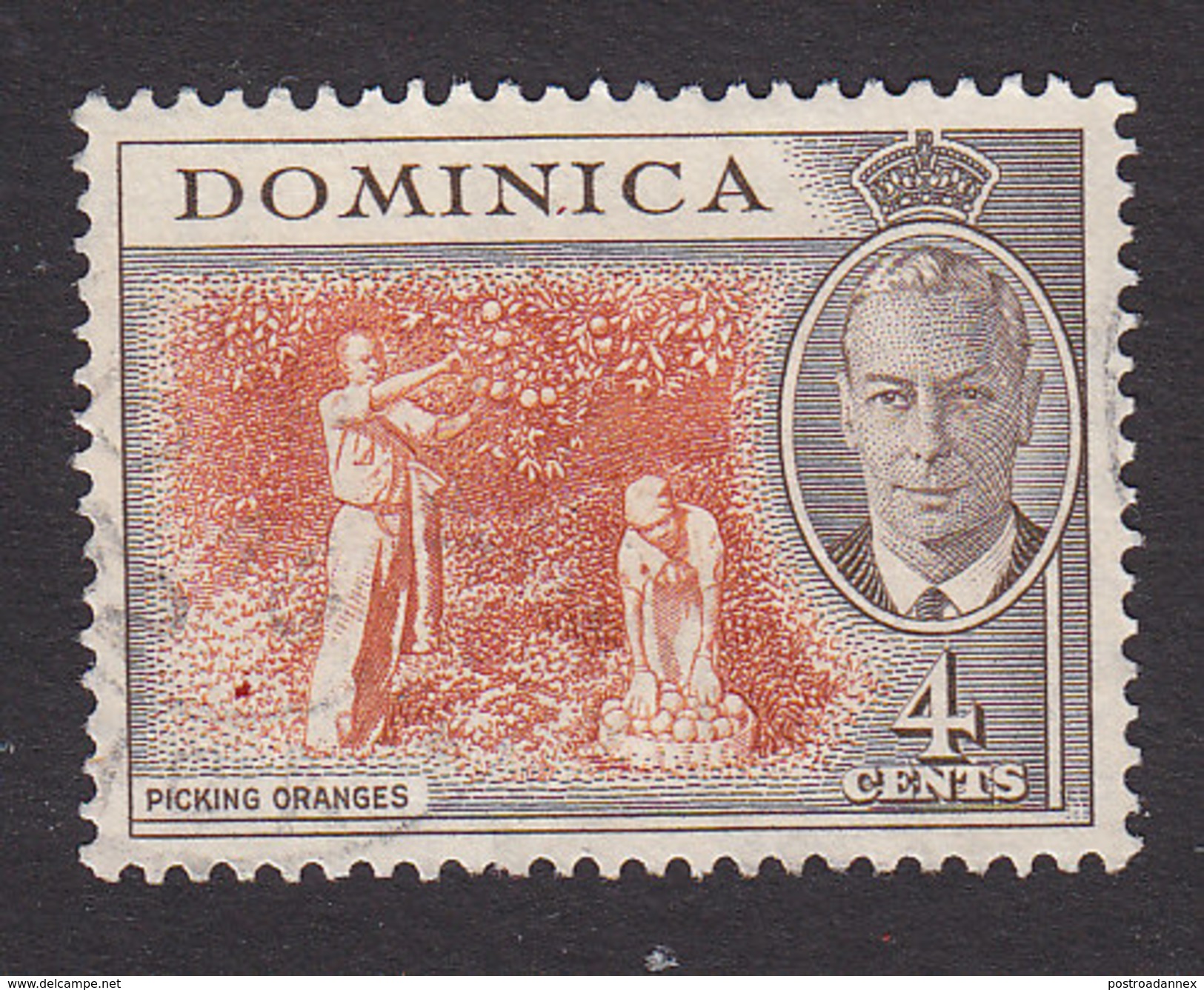 Dominica, Scott #126, Used, George VI And Scene Of Dominica, Issued 1951 - Dominica (...-1978)