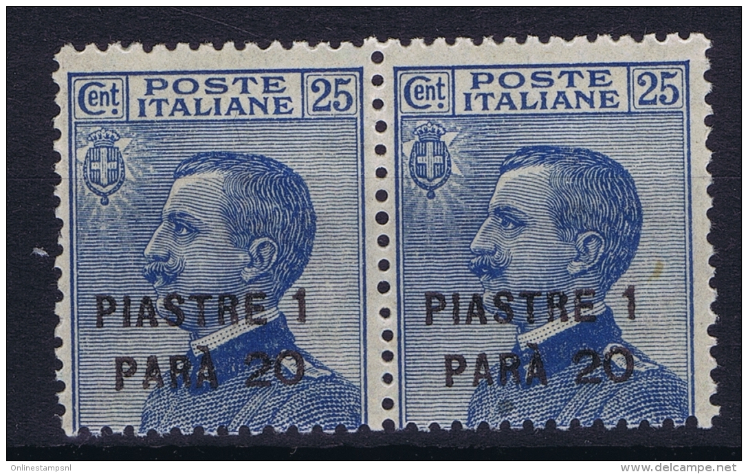 Italy: Constantinopoli Sa 68  Non Emessi Postfrisch/neuf Sans Charniere /MNH/**  1923 Pair - European And Asian Offices