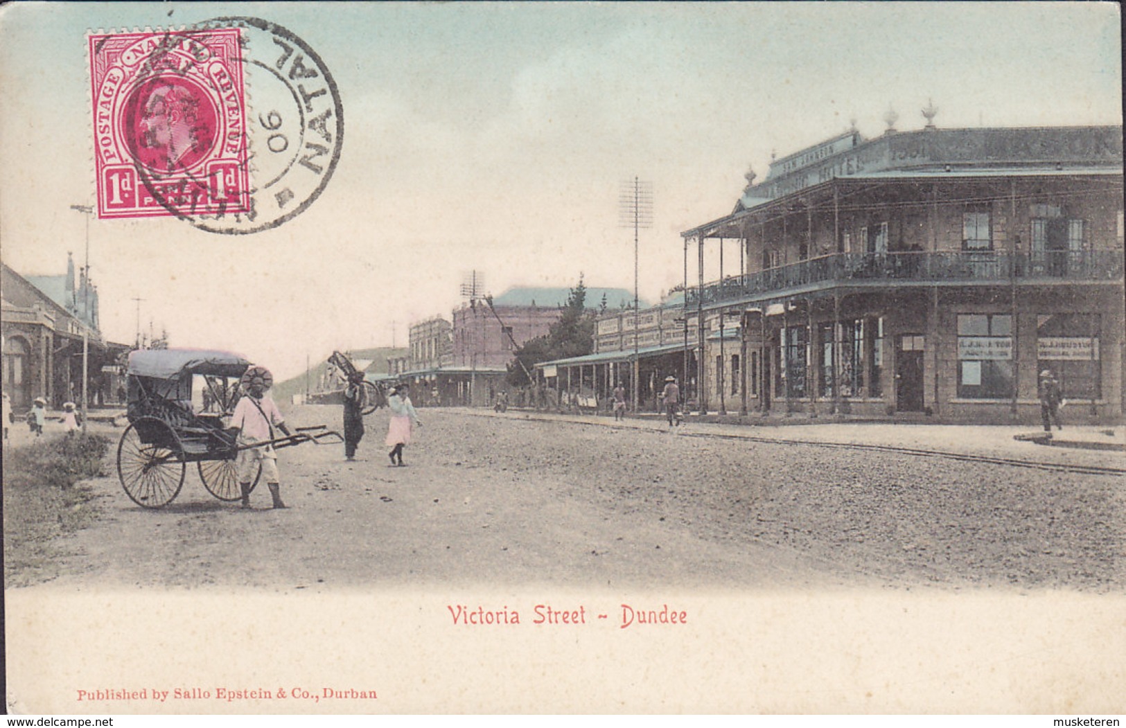Natal PPC Victoria Street - Dundee Sallo Epstein & Co. Durban Frontside Franking NEWCASTLE Natal 1906 Simple Backside - Südafrika
