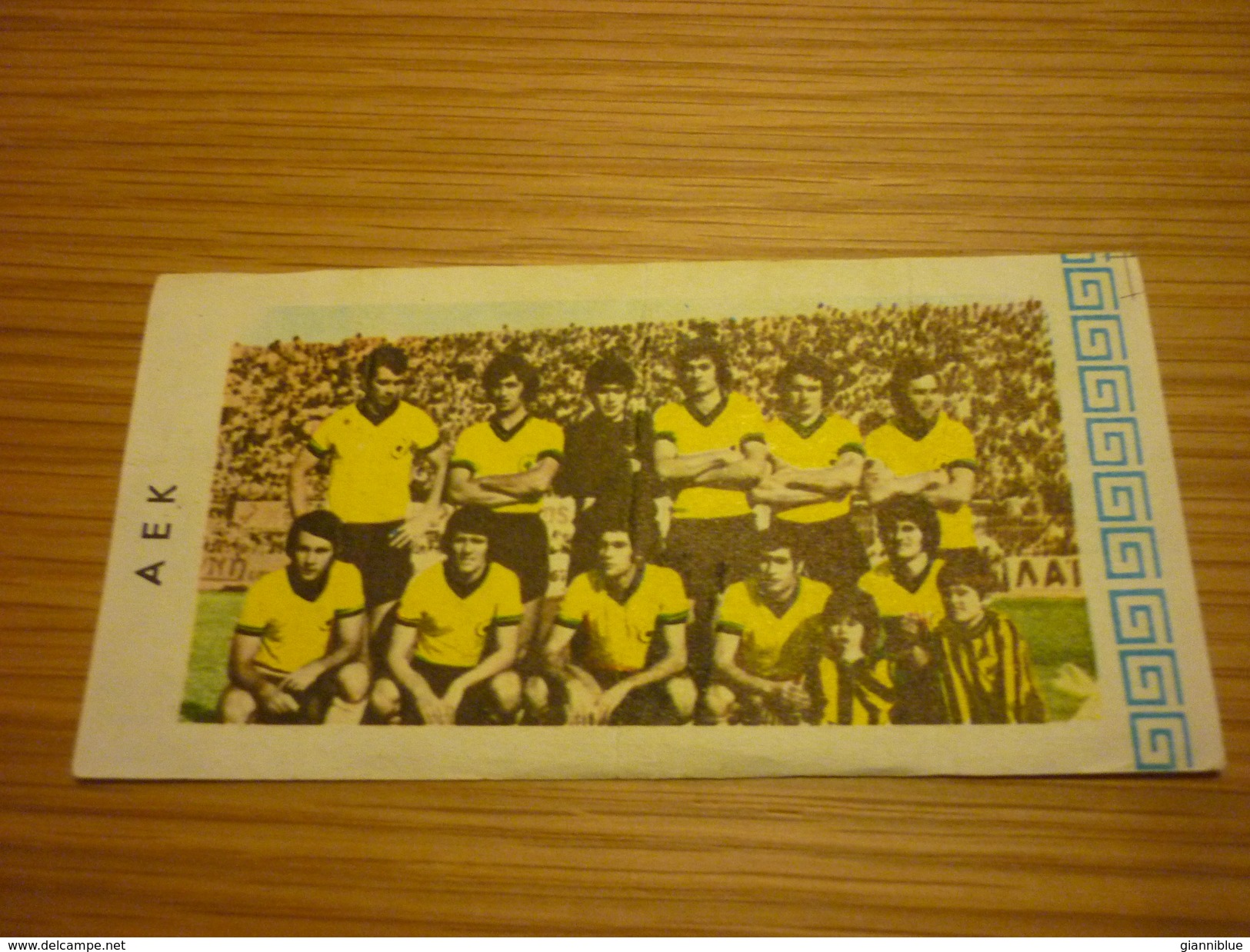 AEK Greece Football Team Old Greek Trading Banknote Style Card From The '70s - Sonstige & Ohne Zuordnung
