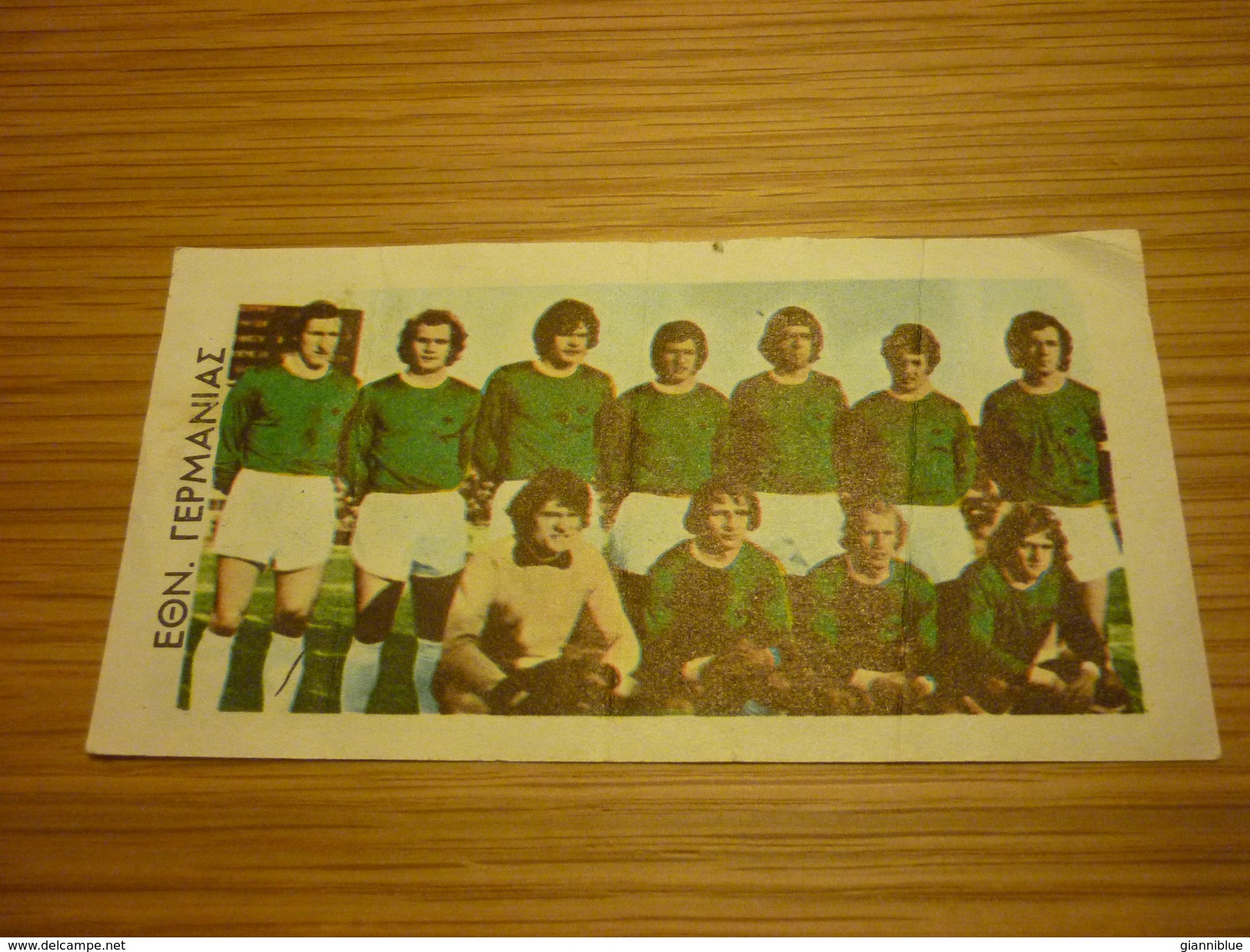 Germany German National Football Team Old Greek Trading Banknote Style Card From The '70s - Other & Unclassified
