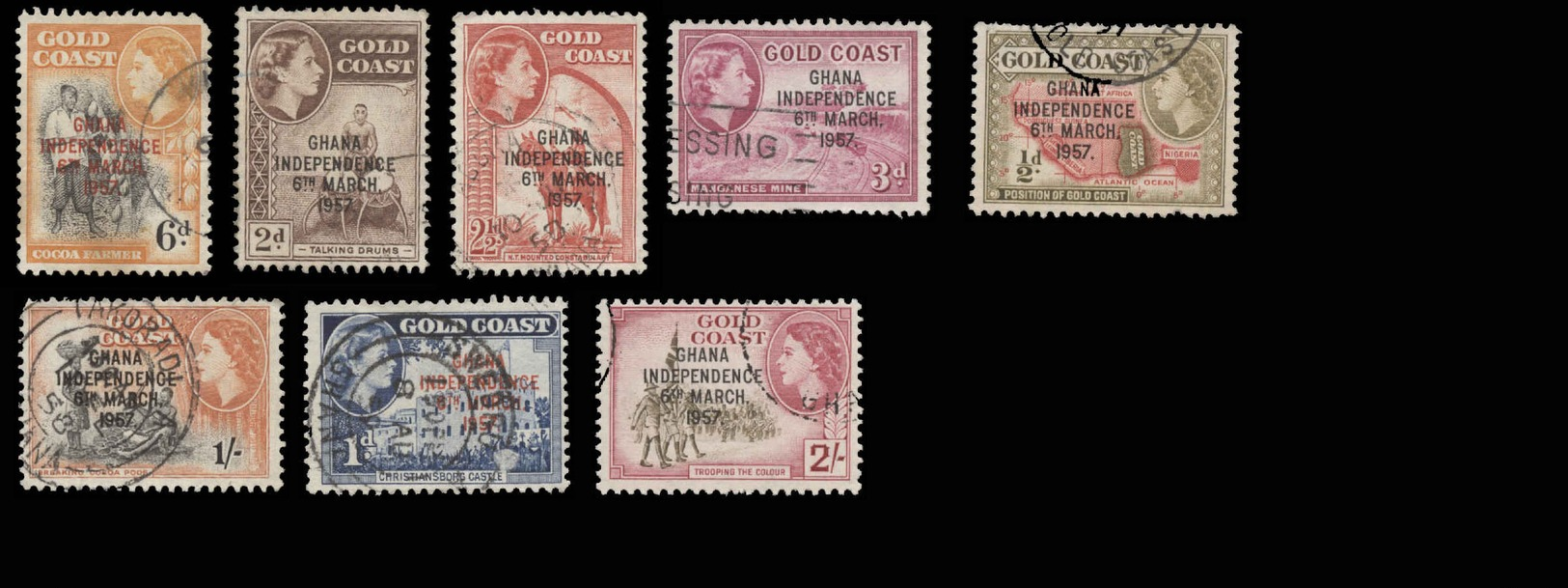 Ghana Mini Collection Of 8 Stamps - Ghana (1957-...)