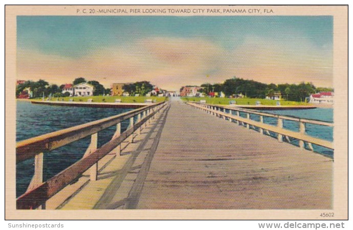 Florida Panama City Municipal Pier Looking Toward City Park - Panama City