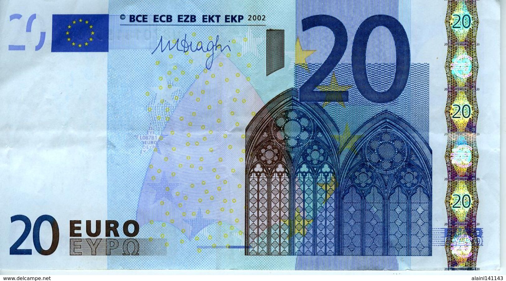 France - Mario Draghi - 20 € 2002 - Série U 87018155366 - L087b1 - Circulé - 20 Euro