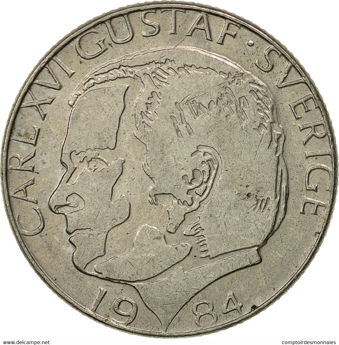Monnaie, Suède, Carl XVI Gustaf, Krona, 1984, TTB, Copper-nickel, KM:852a - Suède