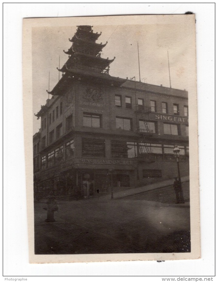 USA Californie San Francisco Chinatown Sing Fat Co Ancienne Photo Amateur 1920 - Other & Unclassified