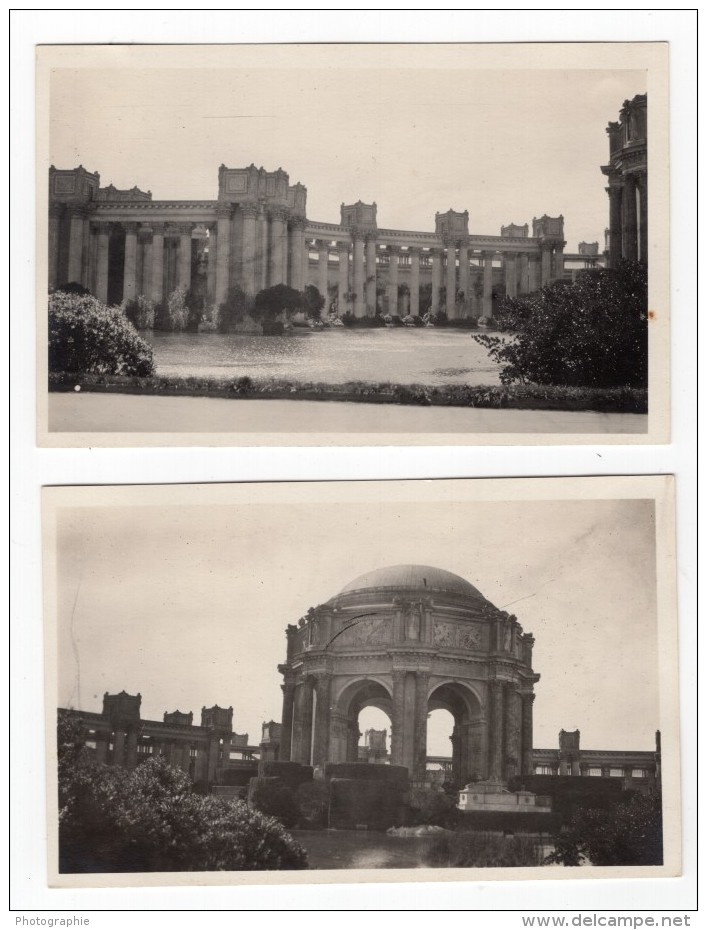 San Francisco Exposition De 1915 Palais Des Beaux Arts 2 Anciennes Carte Photos Amateur 1920 - Other & Unclassified