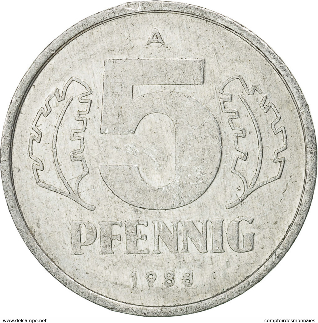 Monnaie, GERMAN-DEMOCRATIC REPUBLIC, 5 Pfennig, 1988, Berlin, TTB, Aluminium - 5 Pfennig