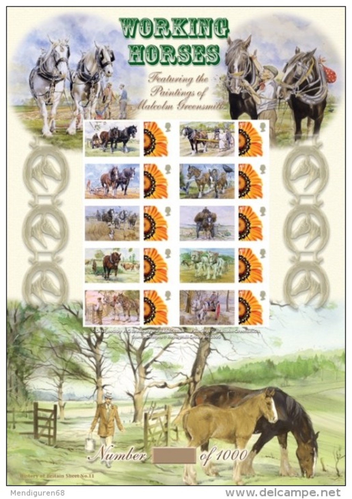 GROSSBRITANNIEN GRANDE BRETAGNE GB 2007 Working Horses,History Of Britain 11 - Personalisierte Briefmarken