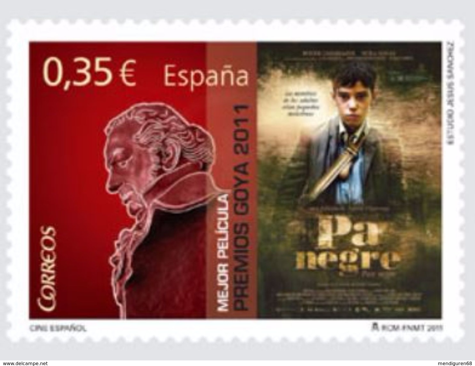 SPANIEN ESPAGNE SPAIN ESPAÑA 2011 CINEMA MEJOR PELÍCULA PA NEGRE ED 4649 YV 4310 MI 4605 SG 4611 SC 3790 - Unused Stamps