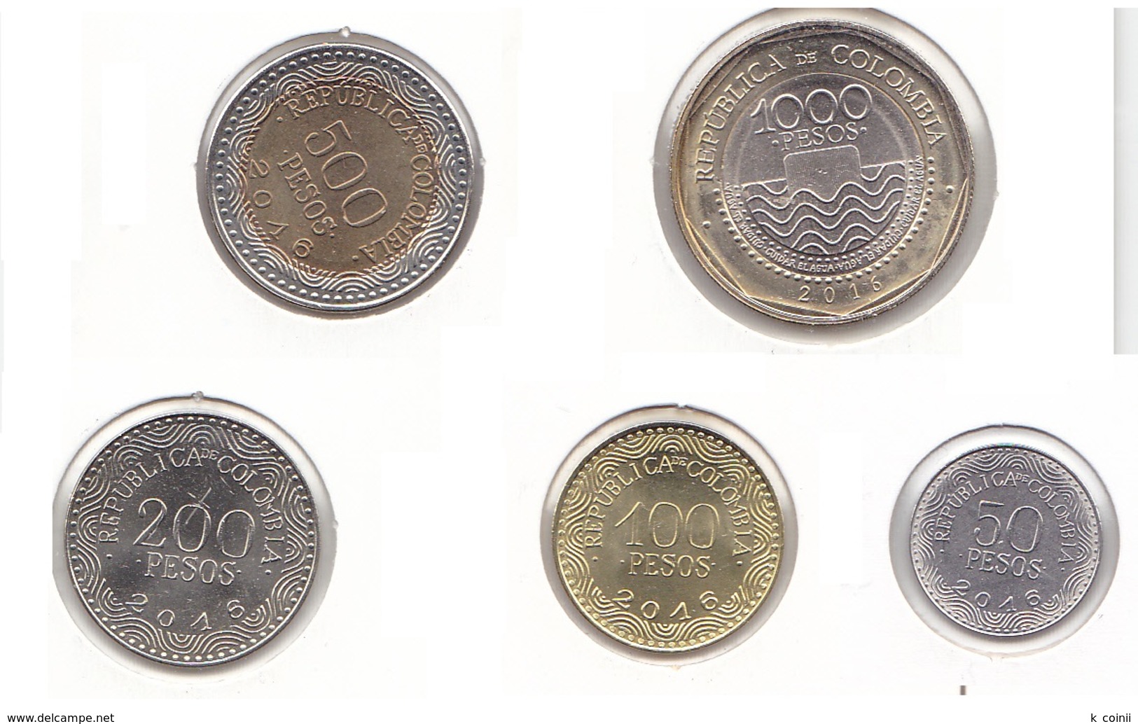 Colombia - Set Of 5 Coins Animals Bimetallic - UNC - Colombie