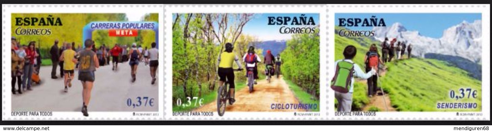 ESPAGNE SPANIEN SPAIN ESPAÑA  2013 SPORT FOR ALL PEOPLE SET 3V MI 4831-33 SG 4808-10 SC 3943A-C YV 4536-38 ED 4832-34 - Nuevos