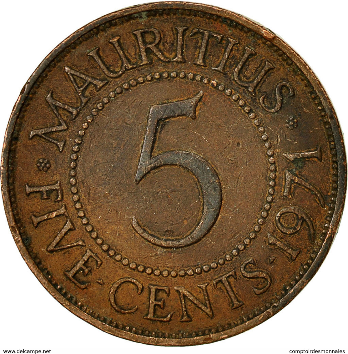 Monnaie, Mauritius, Elizabeth II, 5 Cents, 1971, TB+, Bronze, KM:34 - Mauritius