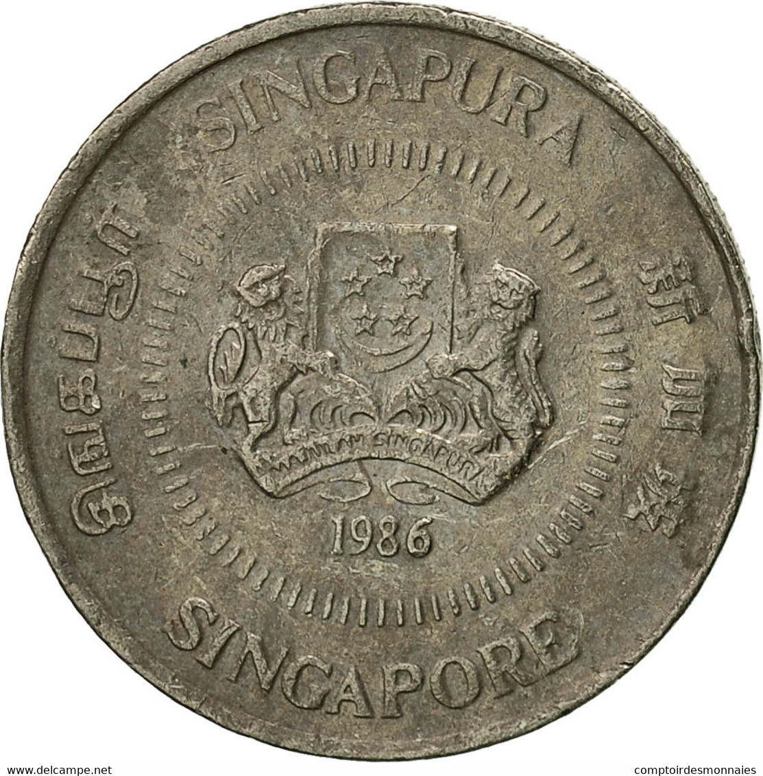 Monnaie, Singapour, 10 Cents, 1986, British Royal Mint, TTB, Copper-nickel - Singapur