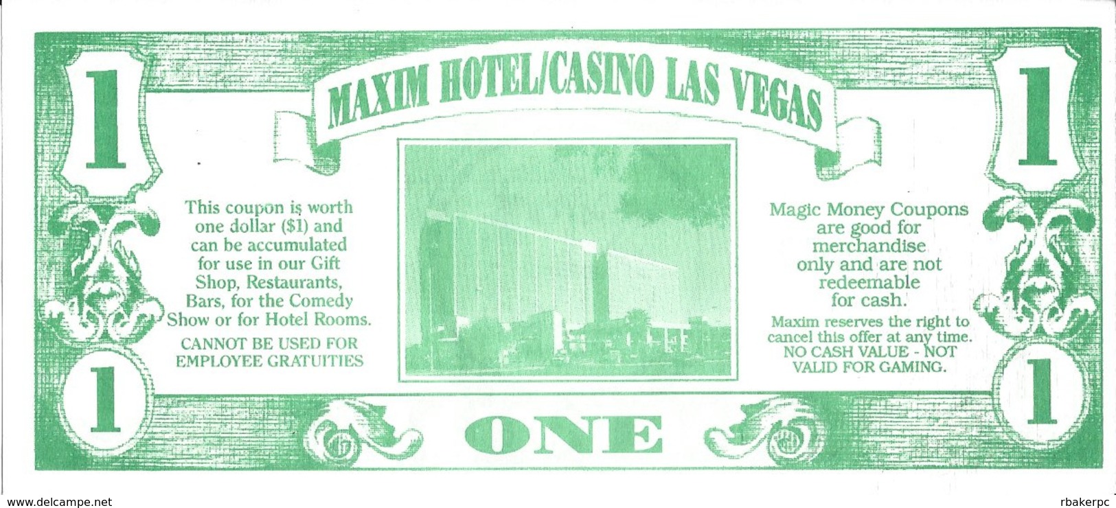 Maxim Casino - Las Vegas, NV - $1 Magic Money Coupon - Advertising