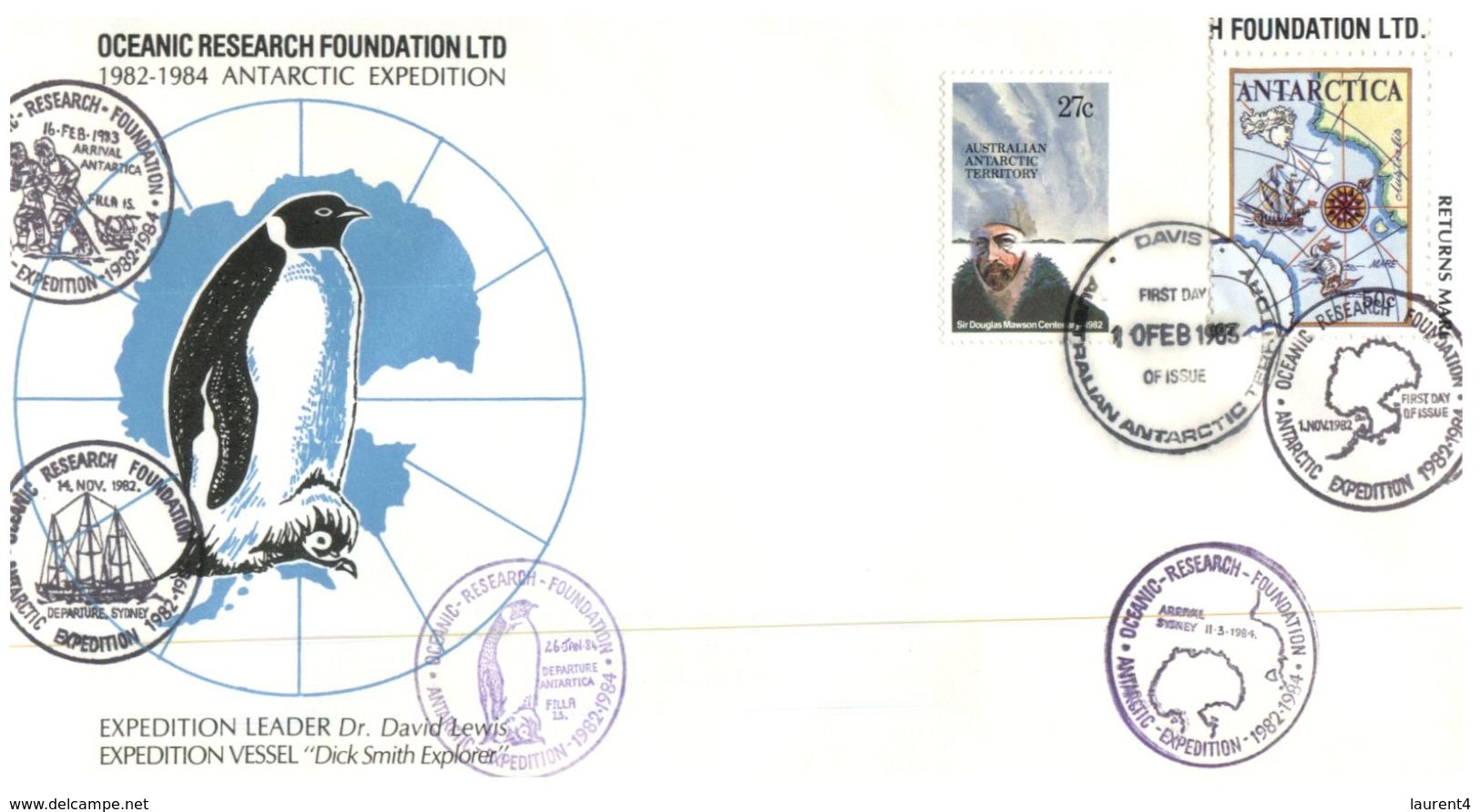 (555) AAT - Projetc Blizzard Mawson Hutt Restoration FDC Cover - With Additional AAT Stamp & Antarctica Stamp - FDC