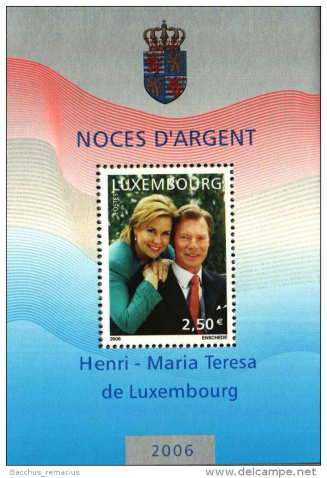 Luxembourg Bloc 1 Timbre à 2,50 Euros Noces D'Argent Henri - Maria Teresa De Luxembourg 2006 - Blocks & Sheetlets & Panes