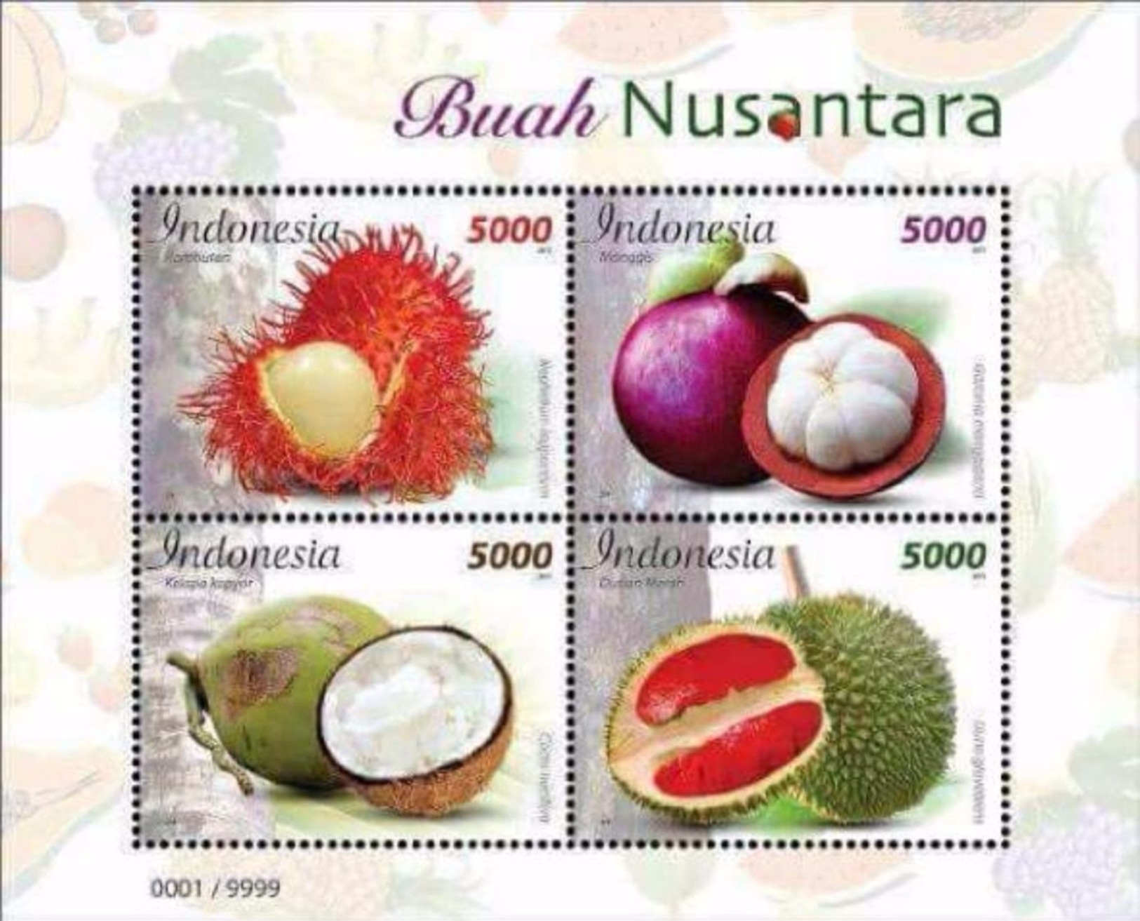 Indonesia MNH Miniature Sheet 16.10.2017 Fruits - Indonesia