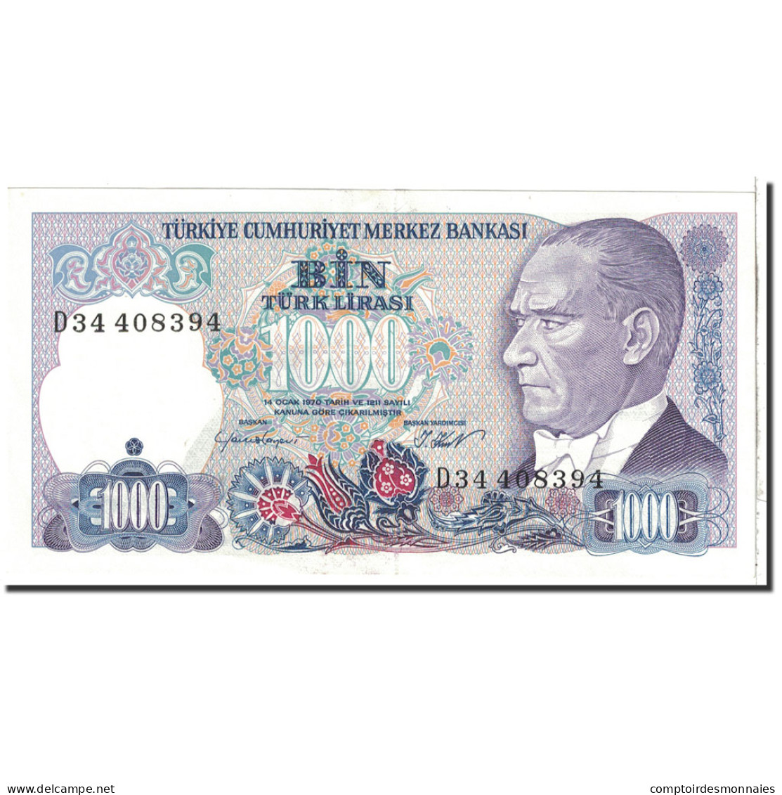 Billet, Turquie, 1000 Lira, 1986, Undated, KM:196, SPL - Turquie