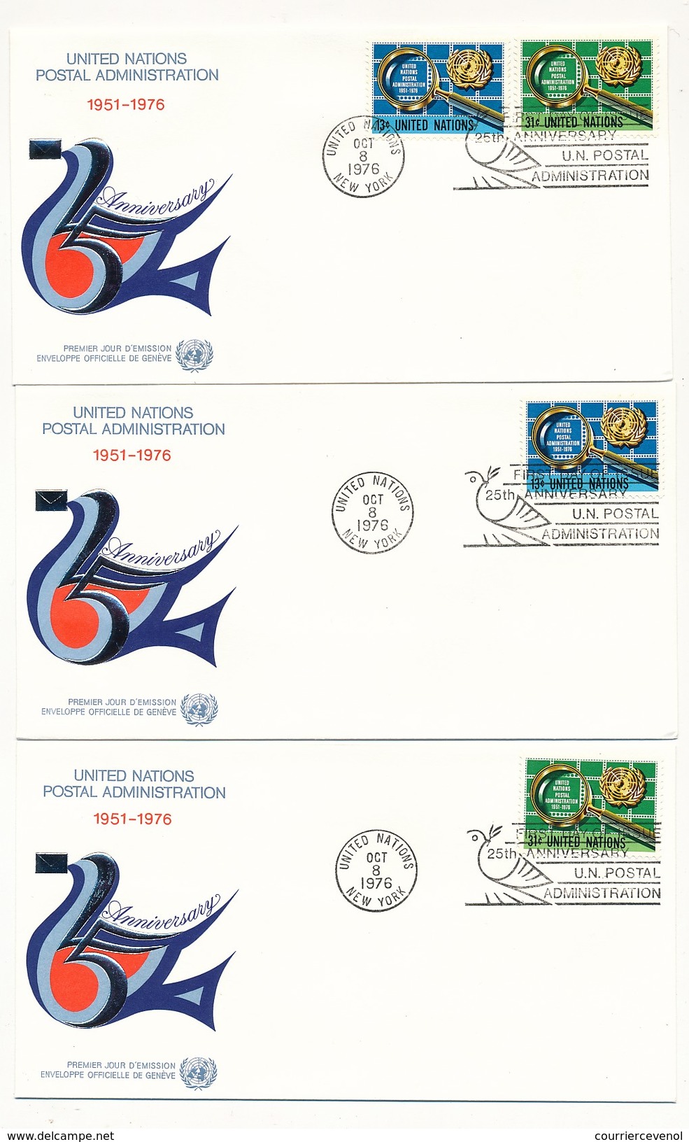 NATIONS UNIES - 11 Enveloppes FDC- 25eme Anniversaire Administration Postales Des Nations Unies - New-York /Genève -1984 - Andere & Zonder Classificatie