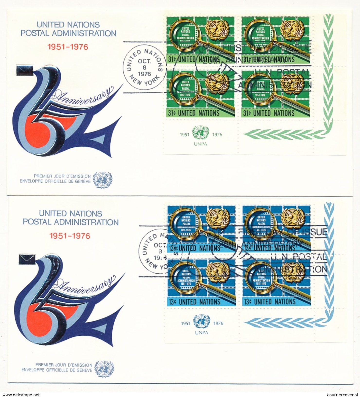 NATIONS UNIES - 11 Enveloppes FDC- 25eme Anniversaire Administration Postales Des Nations Unies - New-York /Genève -1984 - Autres & Non Classés