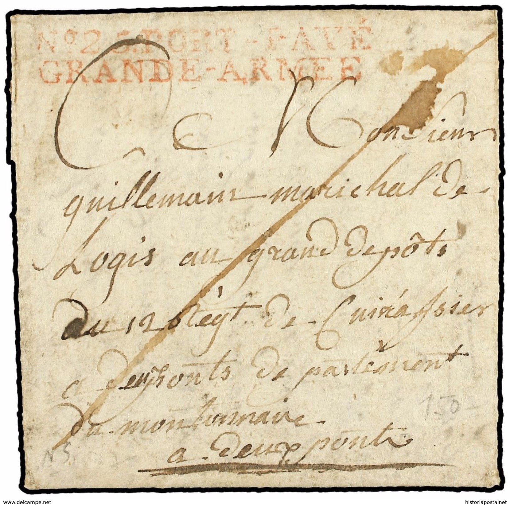 ALEMANIA. 1807. GRANDE ARMÉE. LAWITZ (ALEMANIA) A FRANCIA. MARCA Nº 25 PORT-PAYÉ/GRANDE-ARMÉE. - Army Postmarks (before 1900)