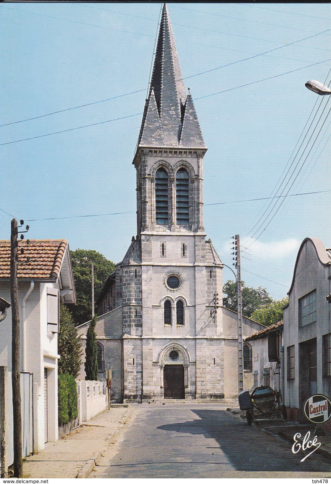 40----SAINT-VINCENT DE TYROSSE---l'église--( Pub Auto Huiles CASTROL )--voir 2 Scans - Saint Vincent De Tyrosse